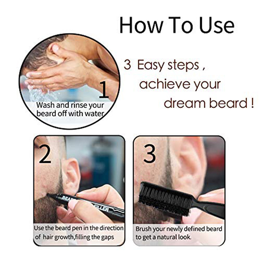 GUANJING cross border men beard pen mustache care beard fill pen set wholesale beard kit