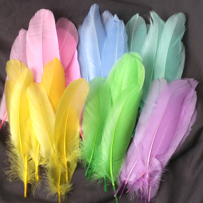 Feather factory wholesale shellfish feather goose feather kindergarten early education crafts diy jewelry handmade decoration materials