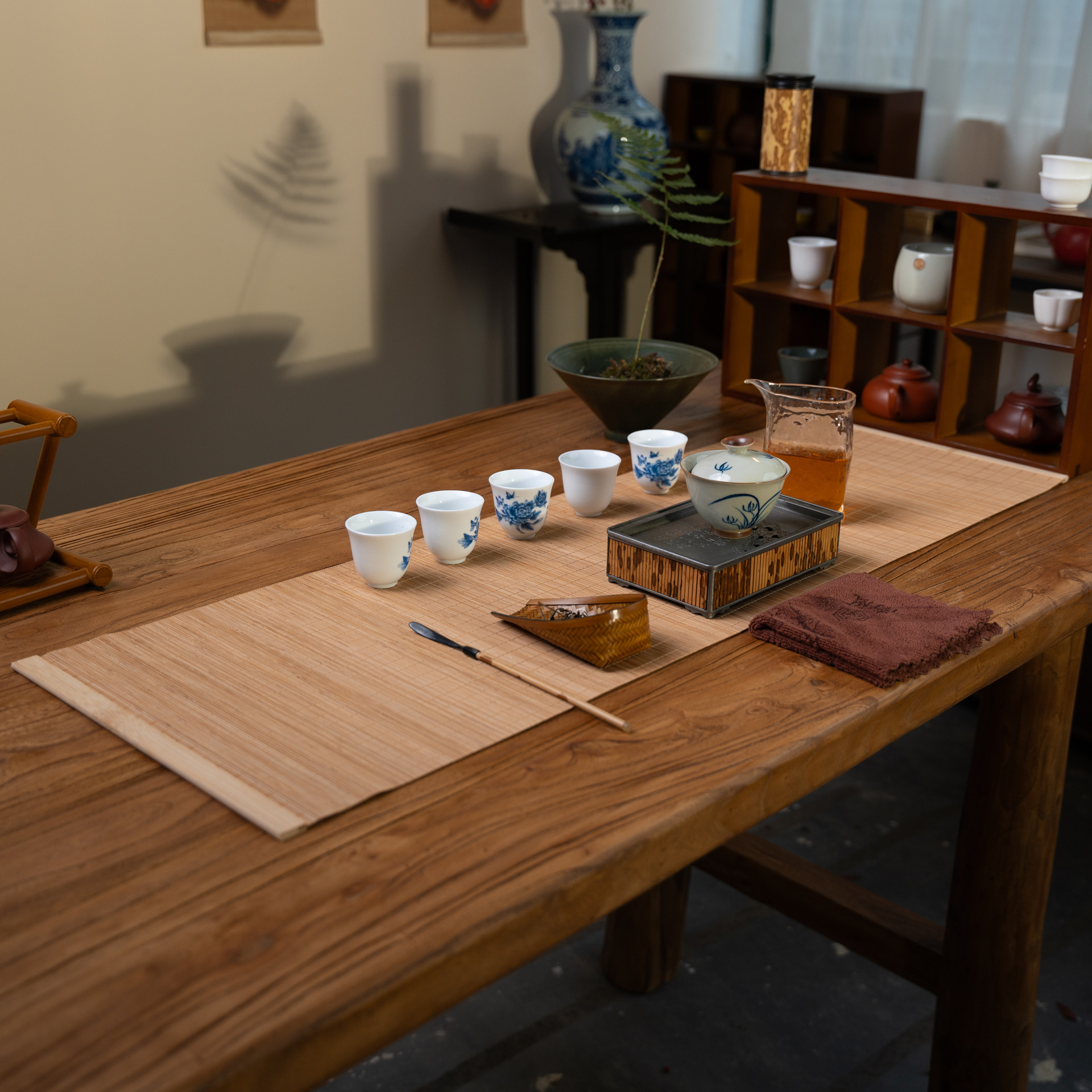 Anji Factory Direct Sales New Chinoiserie Bamboo Tea Ceremony Tea Mat Coaster Bamboo Insulation Mat Table Flag Tablecloth Tea Mat