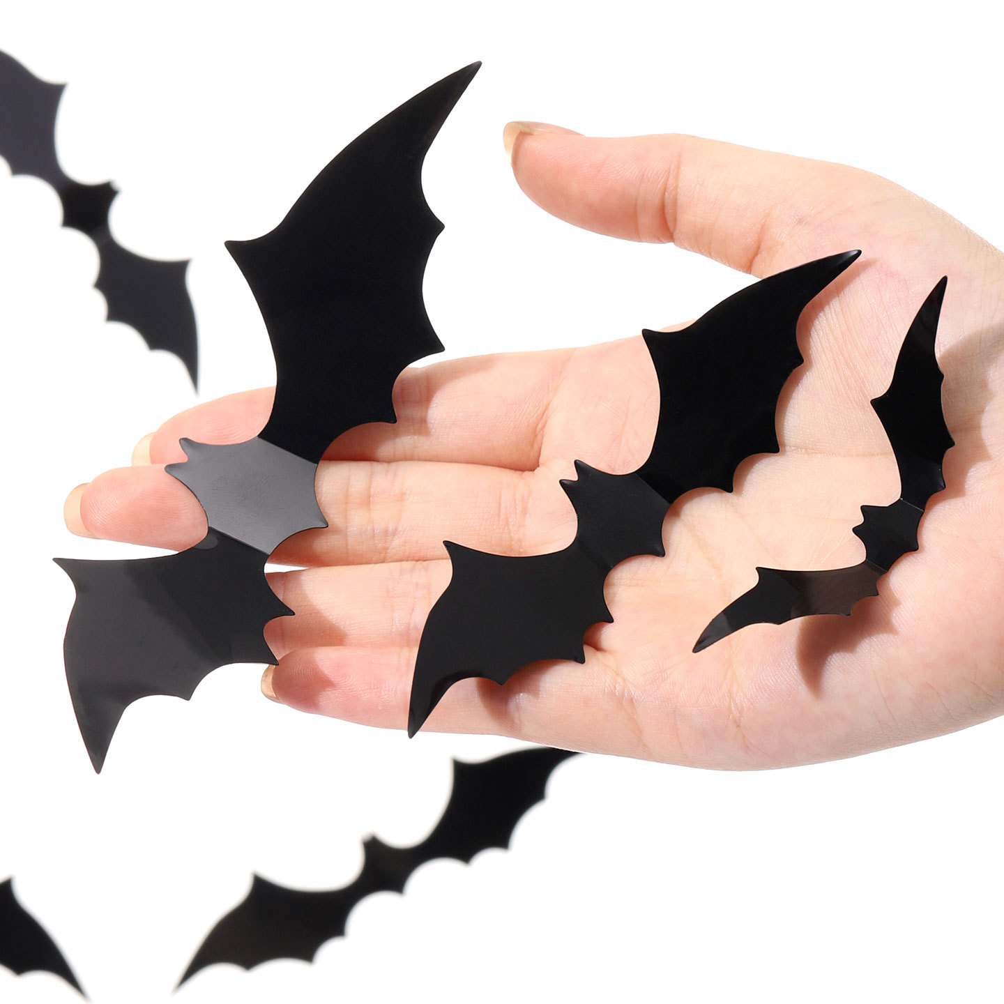 Кросс-бордерные наклейки на летучих мышей для Хэллоуина, 3D стерео наклейки, черные наклейки на летучих мышей, ПВХ