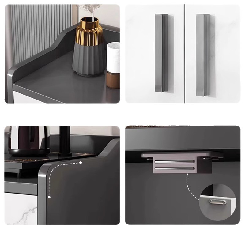 Tea Cabinet Storage Cabinet Sideboard Modern Minimalist Living Room Wall-Mounted Integrated Side Cabinet Storage Cabinet Home Storage Cabinet