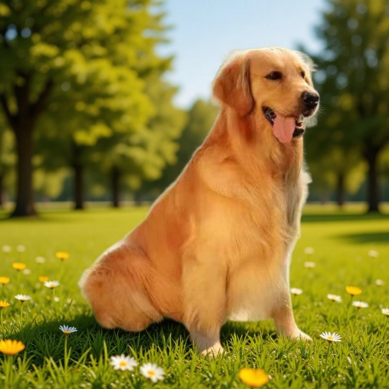 Чистокровный щенок золотистого ретривера, живая собака, большая собака