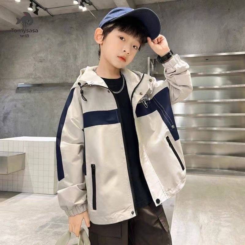 Boys' Outwears Spring & Fall 2025 New Kidsren's Spring Clothes for Older Kidsren Cool and Handsome Windbreaker Boys Spring Jacket