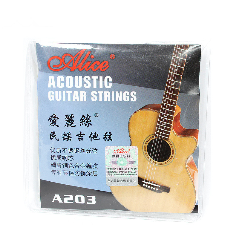 Alice A203 Folk Acoustic Guitar Strings Set of Strings Full Set of 6 Loose Strings Bulk 123 Strings Single