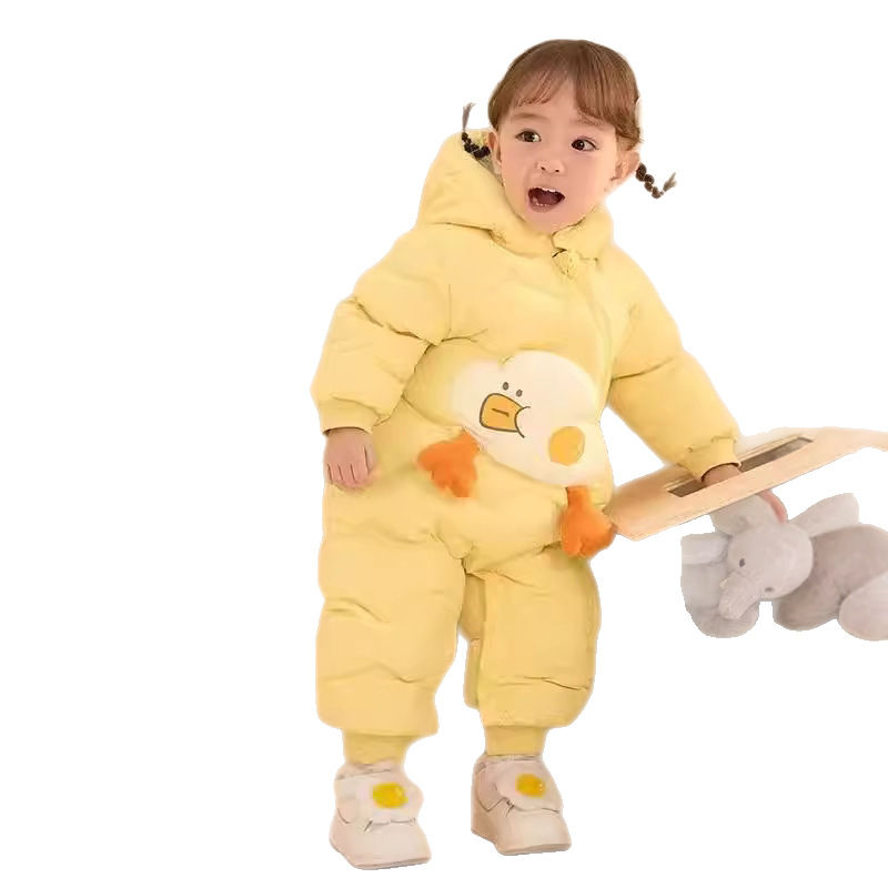 Infant down Jumpsuit 2024 Winter New Thickeneded and Warm Kidsren's Baby down Rompers