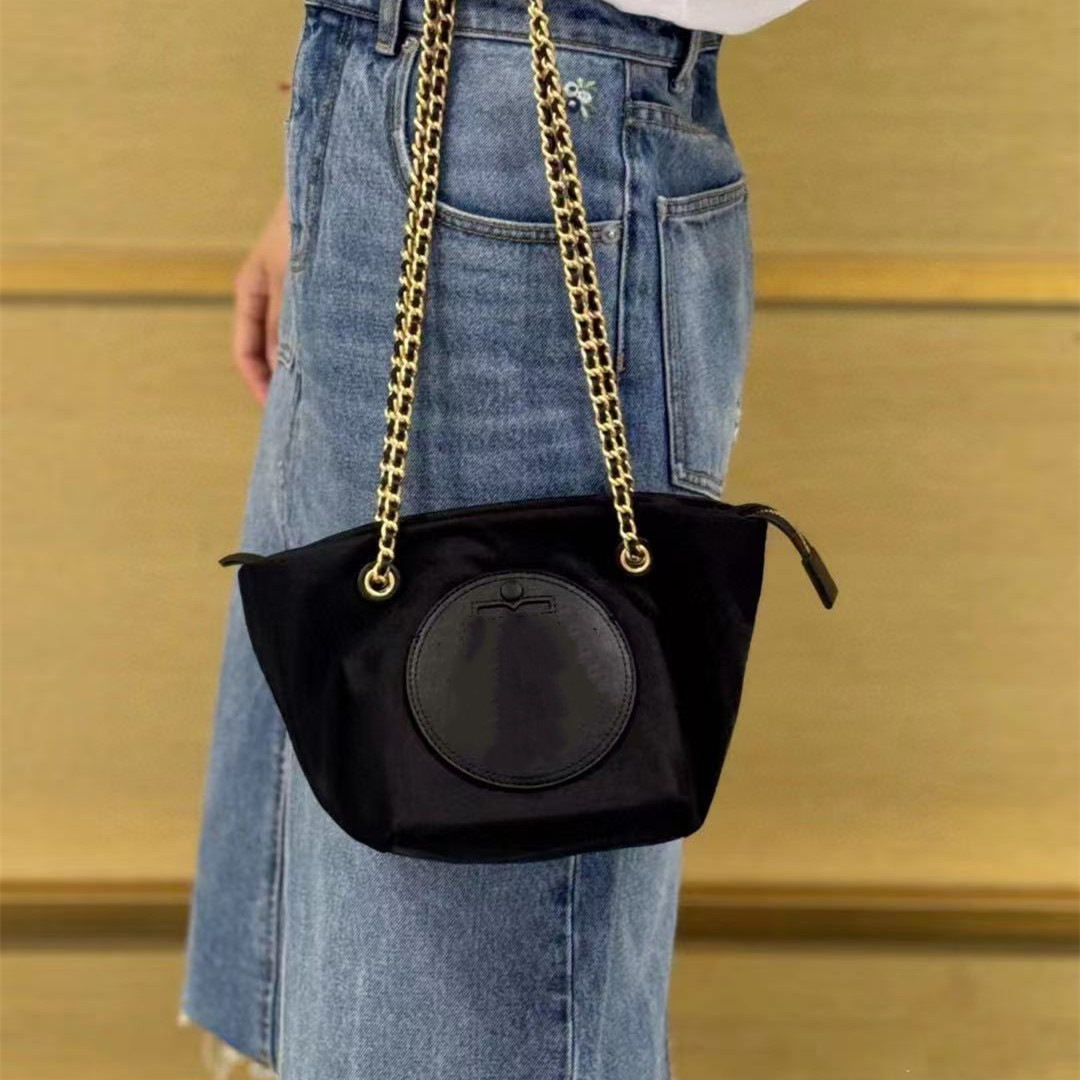 Tb New Chain Bag Hand-Held Shoulder Crossbody Tote Commuter Nylon Leather Engraved Women's Simple Cross-Border Dropshipping