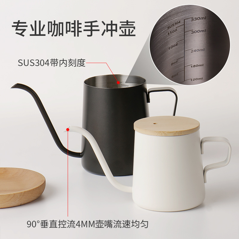 Полная ручная кастрюля с висячим ухом, бамбуковая крышка, внутренняя шкала, нержавеющая сталь 304, точный выход воды 4 мм