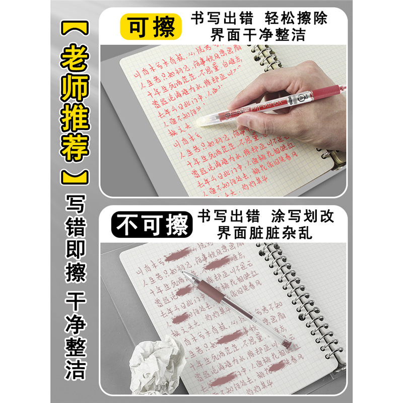 Chenguang Thermal Erasable Gel Pen Replacement Refill Red Refill for Primary School Students Third Grade Error-correction Red Pen Good for Children