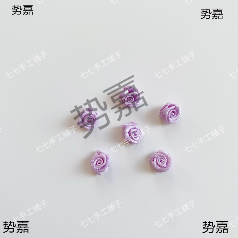 1cm Satin Ribbon Rose Bjd Six-Point Small Cloth Doll Clothes Decorative Hair Accessories Cotton Doll Handmade DIY Accessories