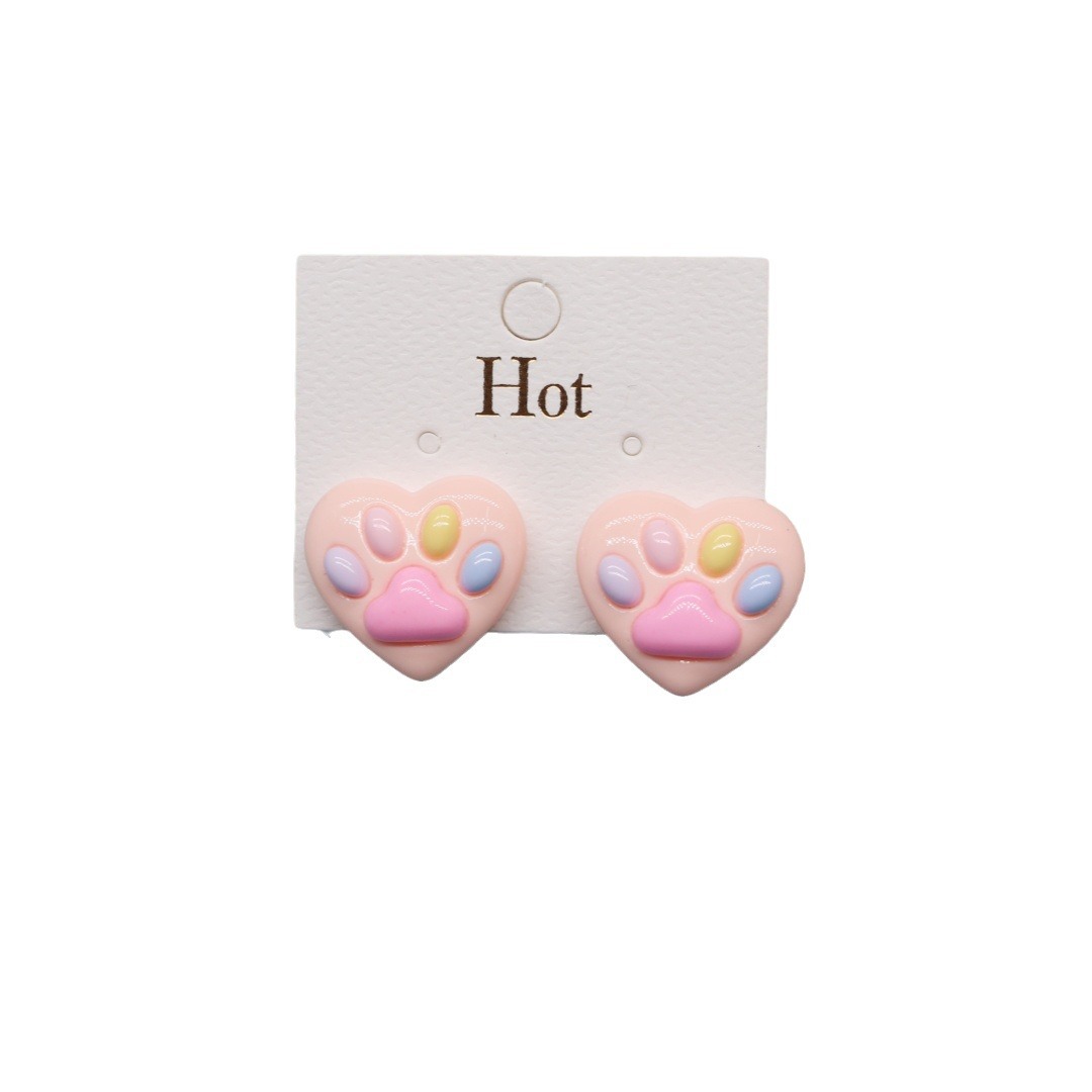 Girls Cute Cartoon No Ear Holes Pain-proof Ear Clips Girls Candy Flowers Apple Tree Resin Fake Earrings Stud Earrings