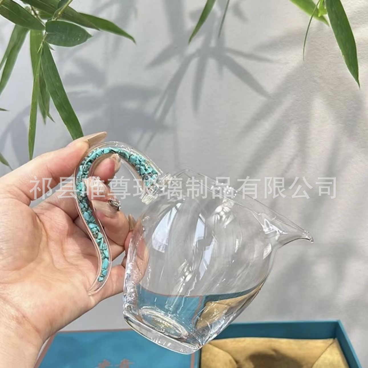Thickened Heat-Resistant Glass Fairly Cup Kung Fu Tea Teaware Crystal Gold Foil Tea Sea Transparent High-Grade Public Cup