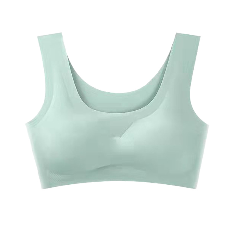 Japanese Peace of Mind Underwear Summer Women's Yoga Sports Vest One-piece No-steel Ring Gathering No-Mark Sleep Ice Silk Bra