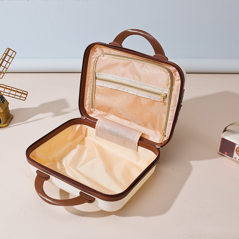 Bear cosmetic case suitcase cartoon luggage Women's portable boarding case hand gift box storage box 14-inch