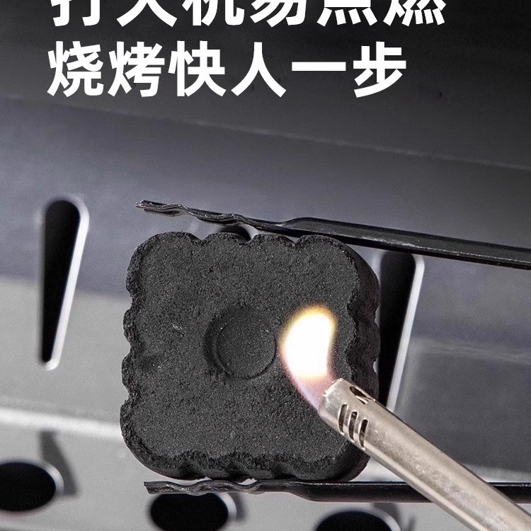 Quick-Burning Charcoal for Barbecue, Smokeless Fruitwood Charcoal, Easy-To-Light Bamboo Charcoal for Home Use, Square and Round Charcoal Blocks for Stove and Tea Brewing, Combustion Aid