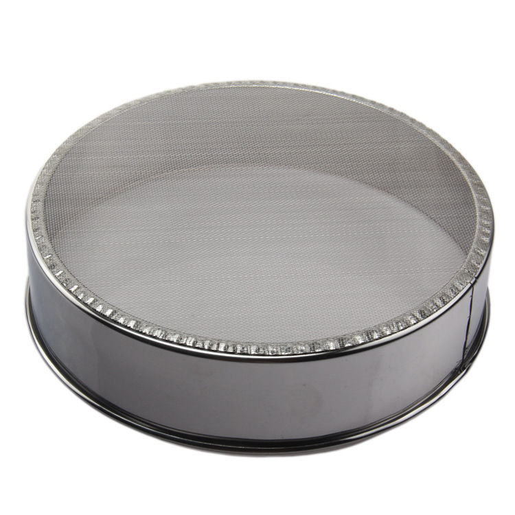 Thickened Stainless Steel 40 Mesh Bottom Mesh Powder Screen Household Hand-held Sieve Kitchen Baking Tool Filter Mesh