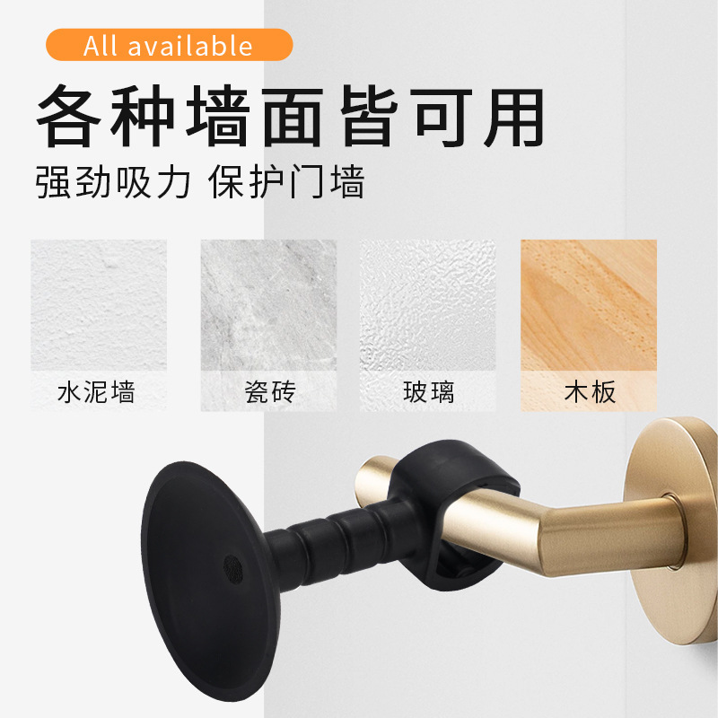 Window Anti-Collision Window Suction Door Suction Punch-Free New Broken Bridge Aluminum Glass Suction Cup Protection Silicone Door Handle Anti-Collision Pad