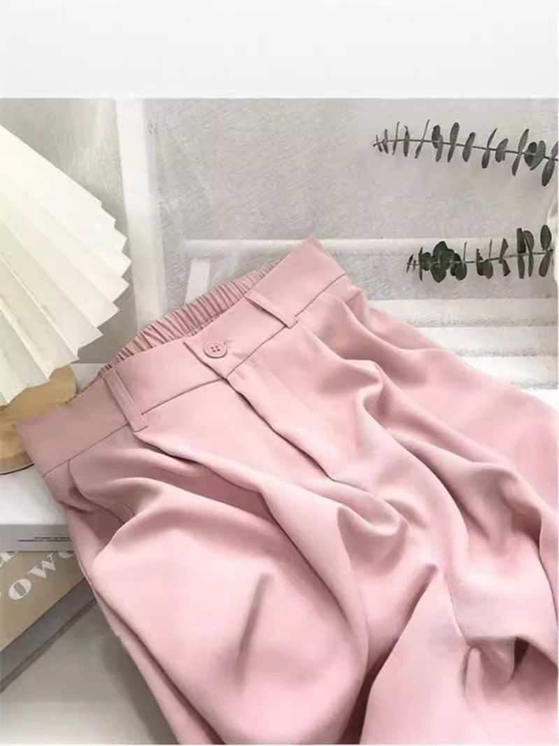 Women's 2024 Pants for Spring and Autumn New Korean Style Design Niche High Waist Loose Slimming Straight Leg Wide Leg Casual Pants
