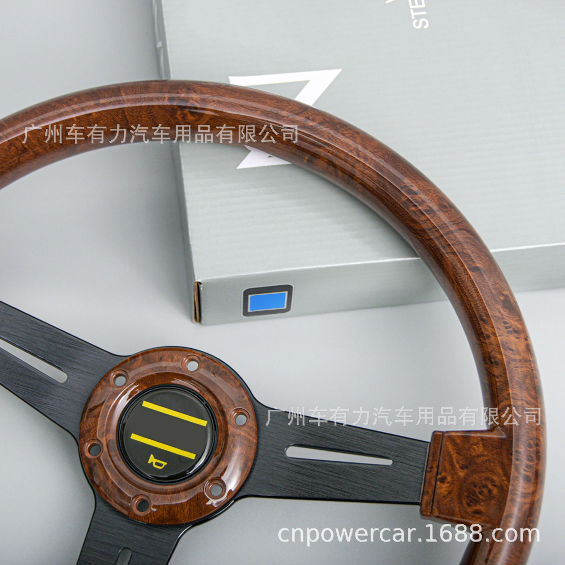 Factory Direct Sales Automotive General Retro Nd Peach Wood Color Steering Wheel 14inch General Abs Flat Steering Wheel