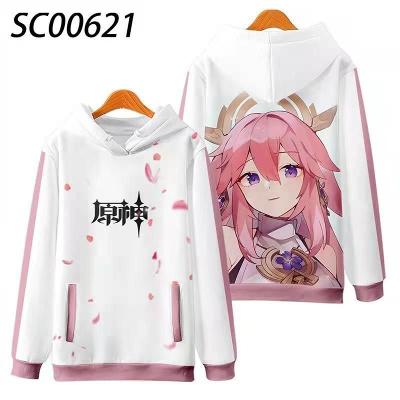 2023 game Original God eight god son COS anime hooded sweater two-dimensional yuan God 3D digital printing cross-border