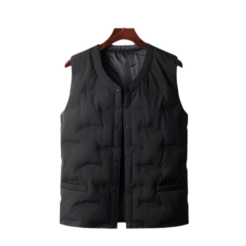 2025 Autumn and Winter Vest Men's V-Neck Thin 90 Goose down Men's Waistcoat Fashion Casual Collarless Men's Vest