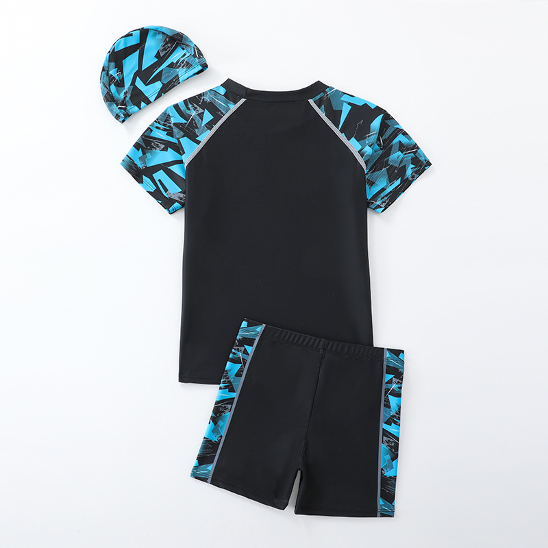 Boys' Swimwear Children's Split Swimwear Big Children Hot Spring suit Short Sleeve Cartoon Boys Teenagers Swimwear Wholesale