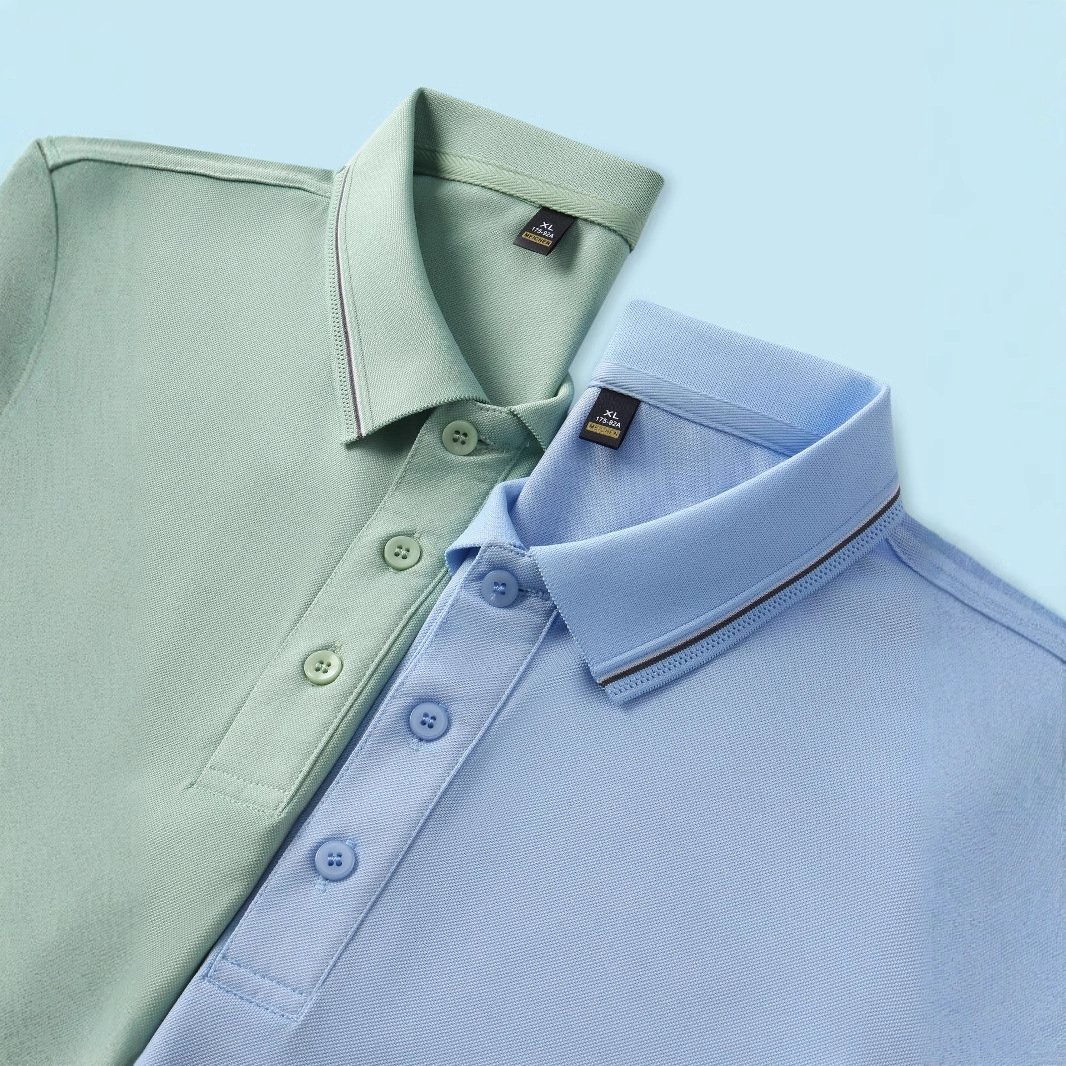 Solid Color Short-Sleeved Lapel Polo Shirt Customized Business Casual Classy Shirt Collar T-Shirt Comfortable and Breathable Work Clothes