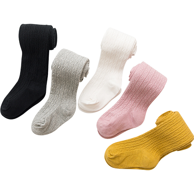 Children's Pantyhose, Girls' Leggings, Spring & Fall Models, Class a Pure Color High-Waisted Baby Outer Wear Wholesale Export Dropshipping
