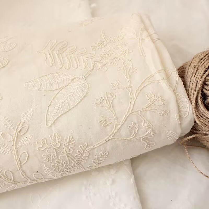 Оригинальная хлопковая ткань в японском стиле с вышивкой