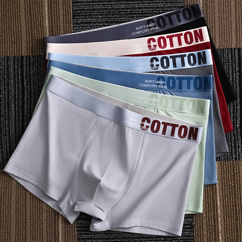 Хлопковое комфортное мужское нижнее белье дышащие боксеры для мальчиков больших размеров шорты новый стиль молодежи