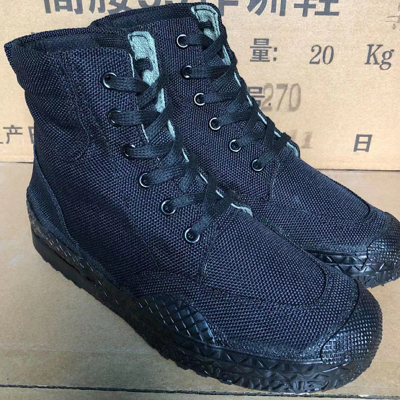 Мужские тренировочные ботинки, черные высокие тренировочные ботинки, дышащие канвасовые ботинки, износостойкие резиновые ботинки, летние тренировочные ботинки