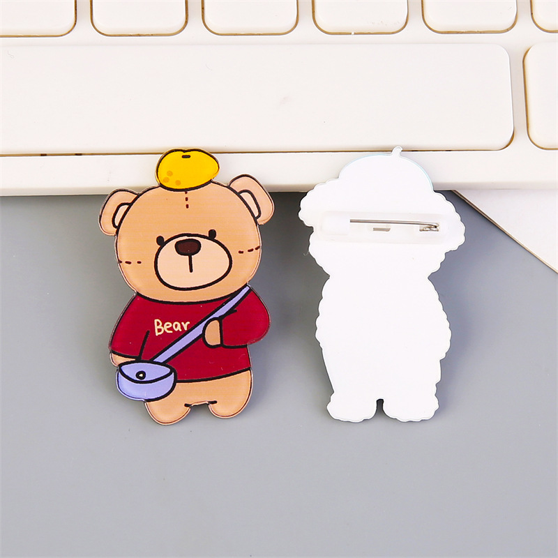 Creative Cute Cartoon Pin Acrylic Brooch Customized Badge Customized Small Pendant Wholesale DIY Patch Accessories
