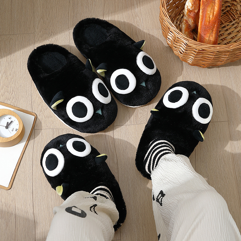 Cotton slippers ladies autumn and winter indoor home 2024 new cute non-slip plush thick warm cotton slippers wholesale
