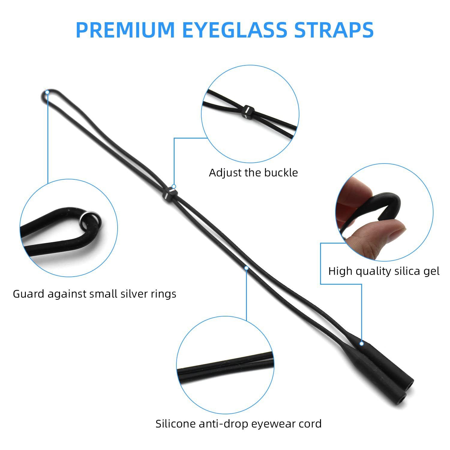 Customized Sports Glasses Holder, Colorfulful Silicone Glasses Strap, Adjustable Sunglasses Elastic Holder