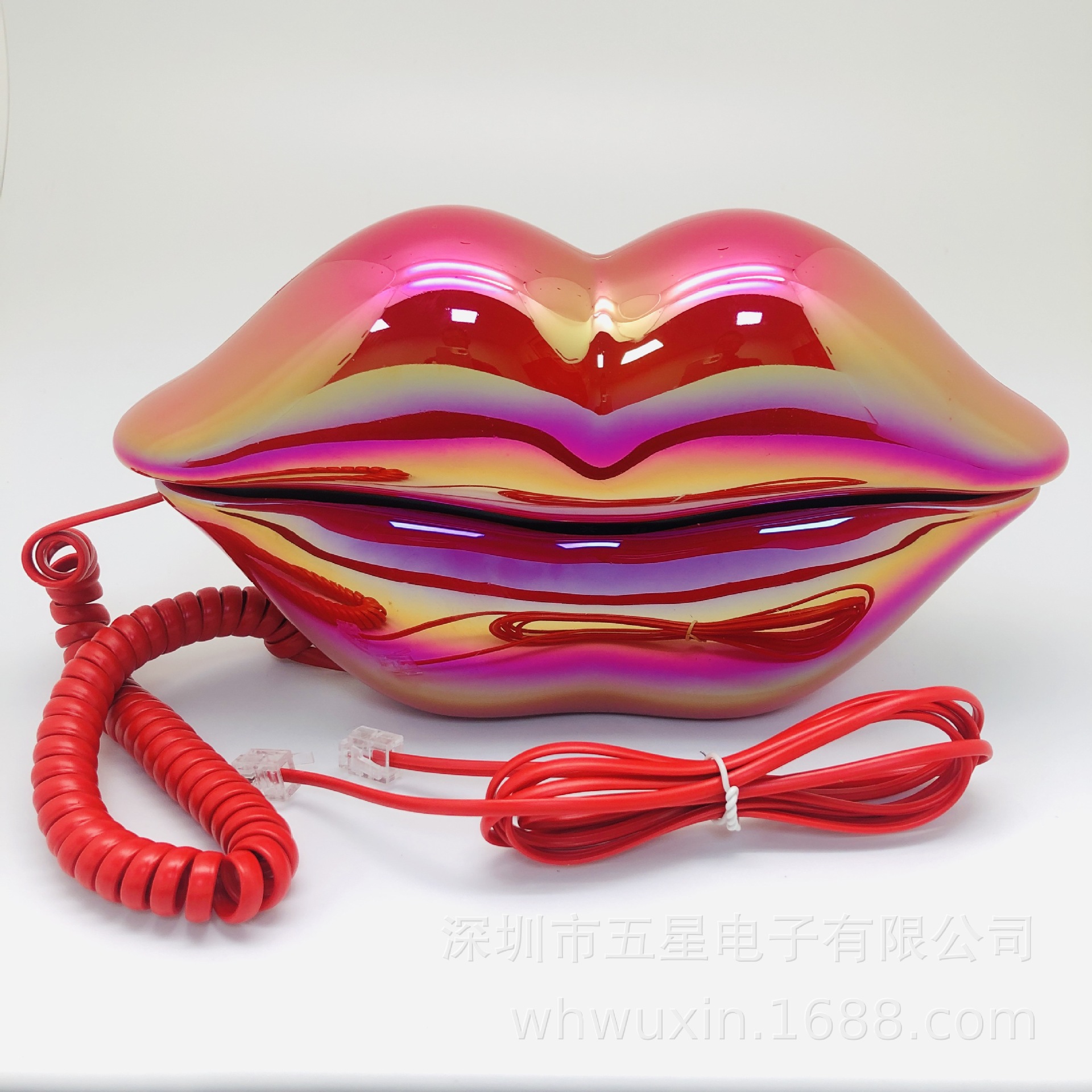 Shenzhen Factory Made Sexy Red Lips Colorful Pink Telephone Common Landline European Telephone