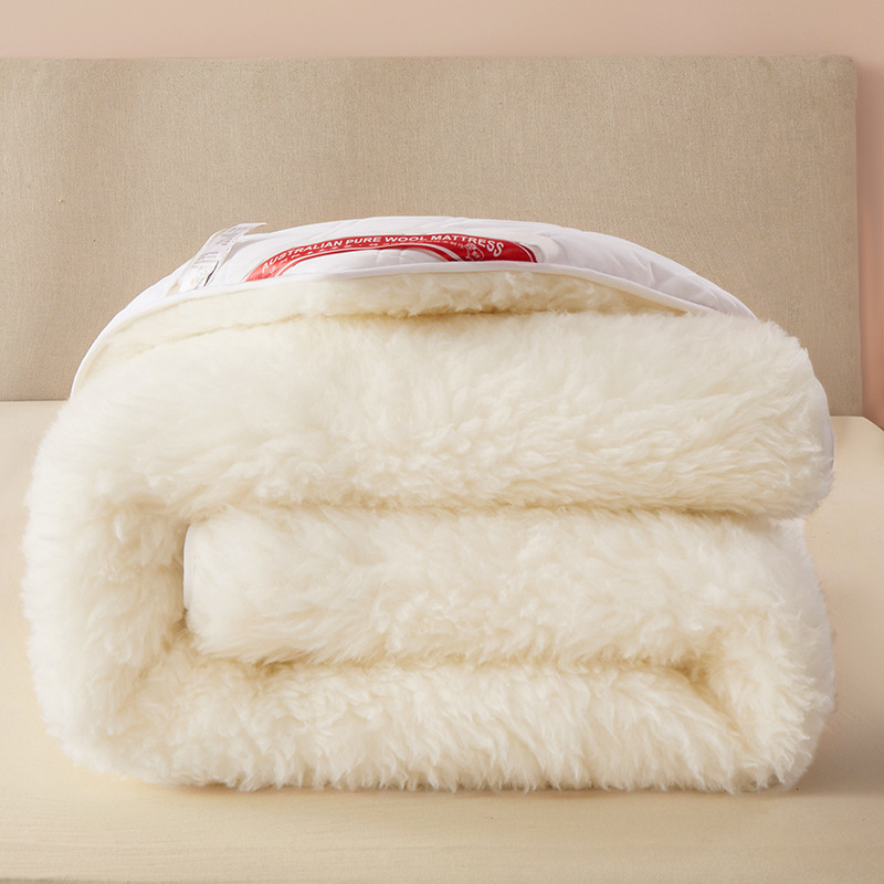 Genuine 100% Genuine Wool Australian Wool Mattress Thickeneded Long Hair Warm Pad Quilt Autumn and Winter Double Bed Mattress Wholesale