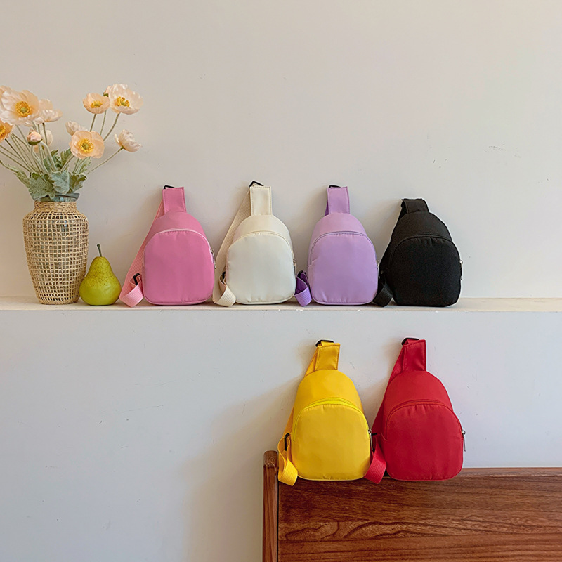 Детская сумка, сумка на грудь, однотонная нейлоновая легкая сумка, маленькая сумка через плечо для девочек, унисекс