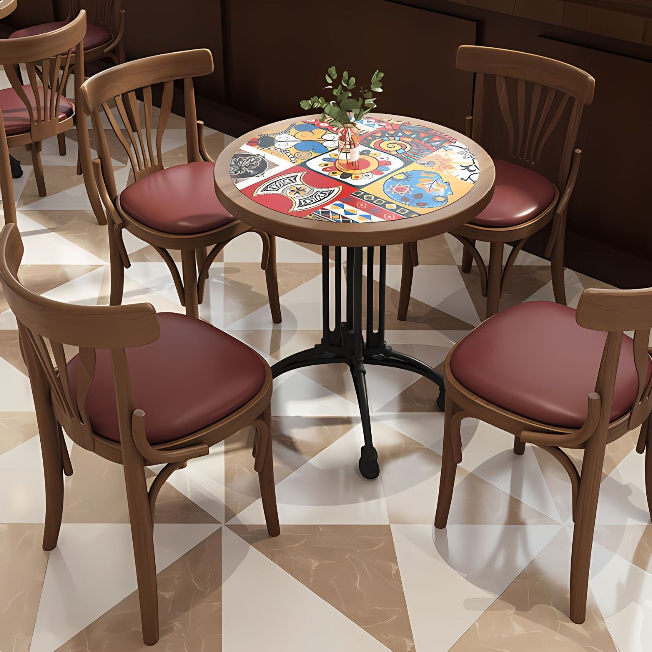 Industrial Style Retro Cafe Coffee Table Customized Solid Wood Milk Tea Shop Dessert Shop Dining Table Western Restaurant Rectangular