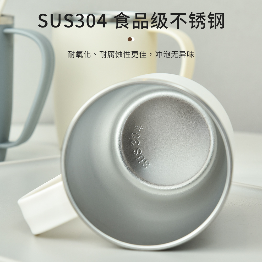 Simple Stainless Steel Mouthwash Cup 300ml Milk Cup Double Layer Coffee Cup Children's Water Cup Wash Cup Toothbrush Cup Cylinder
