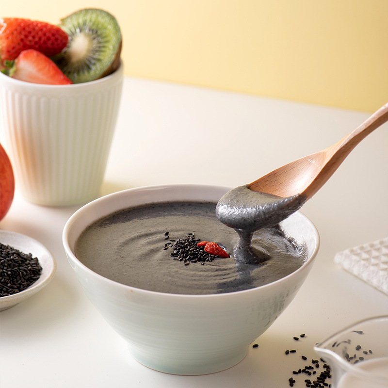 Huajing Hand-Ground Pure Black Sesame Paste 700g Nutritious Breakfast Ready-To-Eat Small Package Meal Replacement Food for Pregnant Women