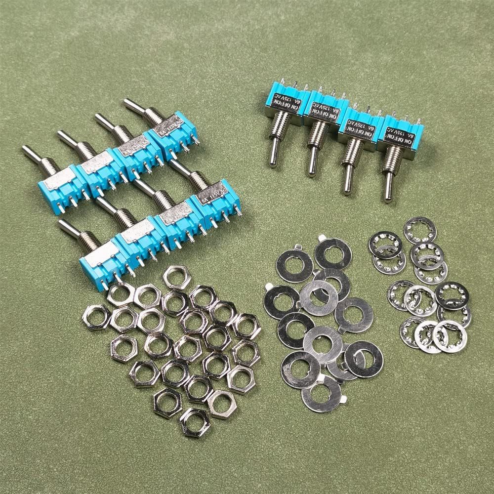 Gebildet 12Stück Mts-103 Blau Mini-Kippschalter 125Vac 6A,