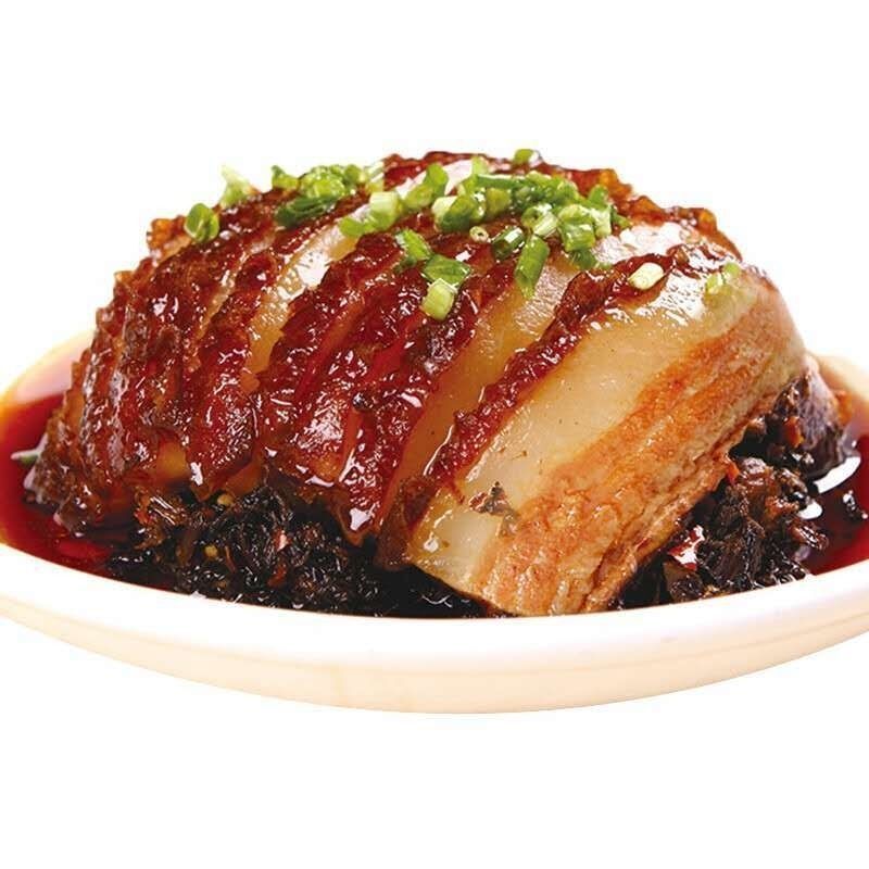 Authentic Braised Pork Belly with Preserved Vegetables 500g, Braised Pork with Crispy Skin, Ready-To-Eat Appetizer for Hotel Use, Pork Knuckle 300g