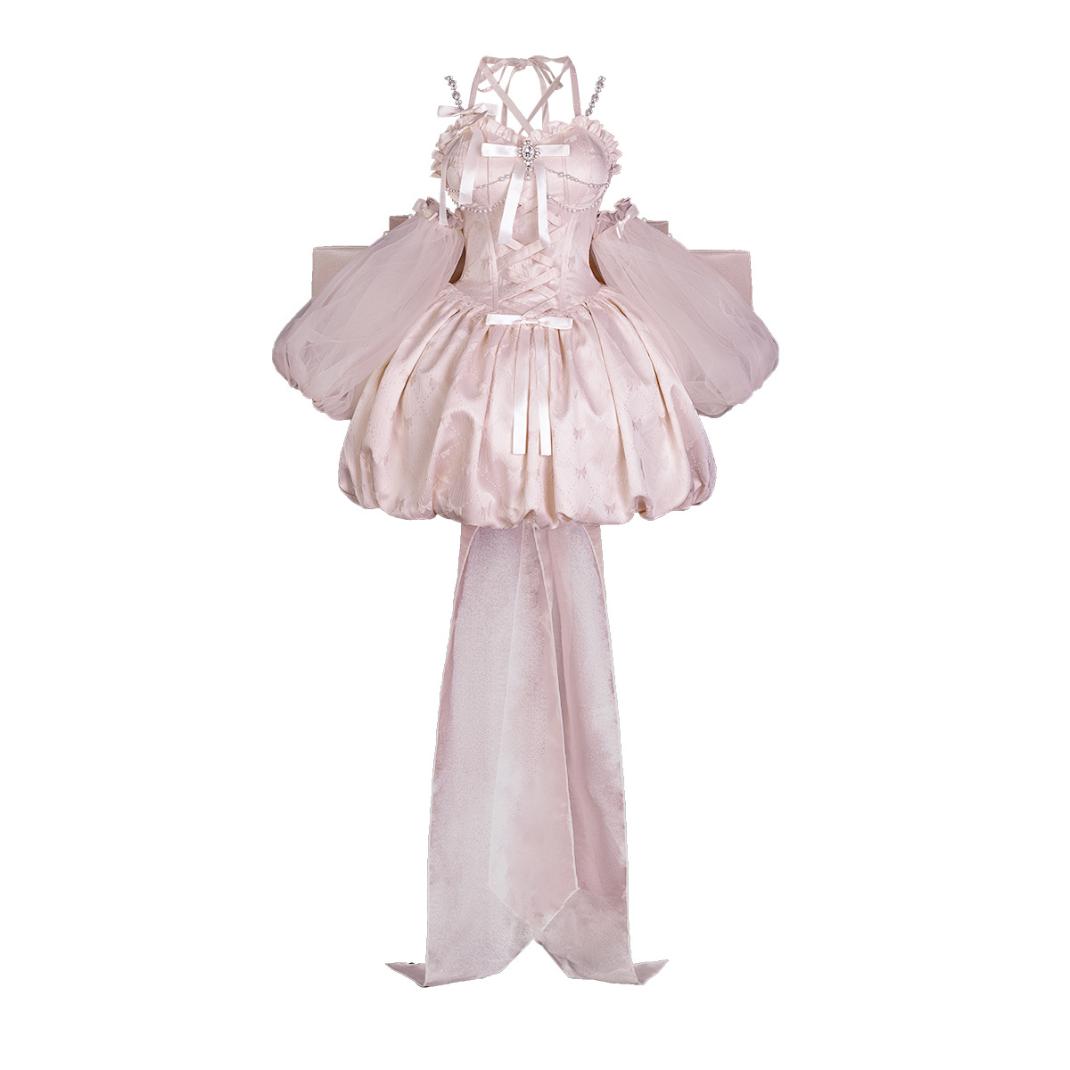 Bear Doujiang Original Fugitive Princess Lolita Female Lolita Sleeves Suspender Skirt Cute and Sweet Suit 7277