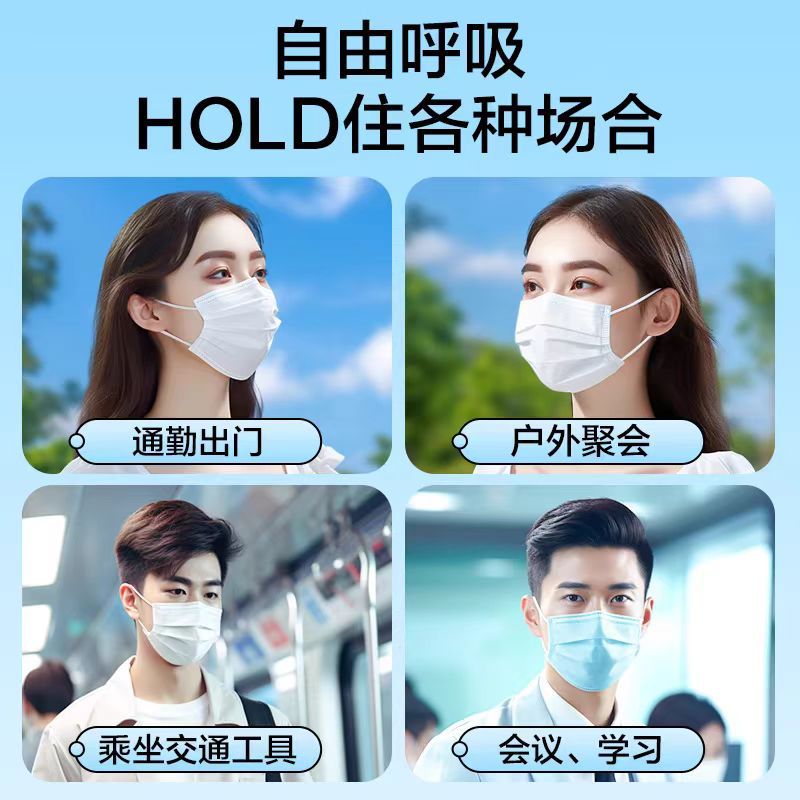 Disposable Medical Surgical Masks, Medical Grade, Individually Packaged, Three-Layer Protection, Hospital-Grade, Specially Designed for Healthcare Workers, Dust-Proof