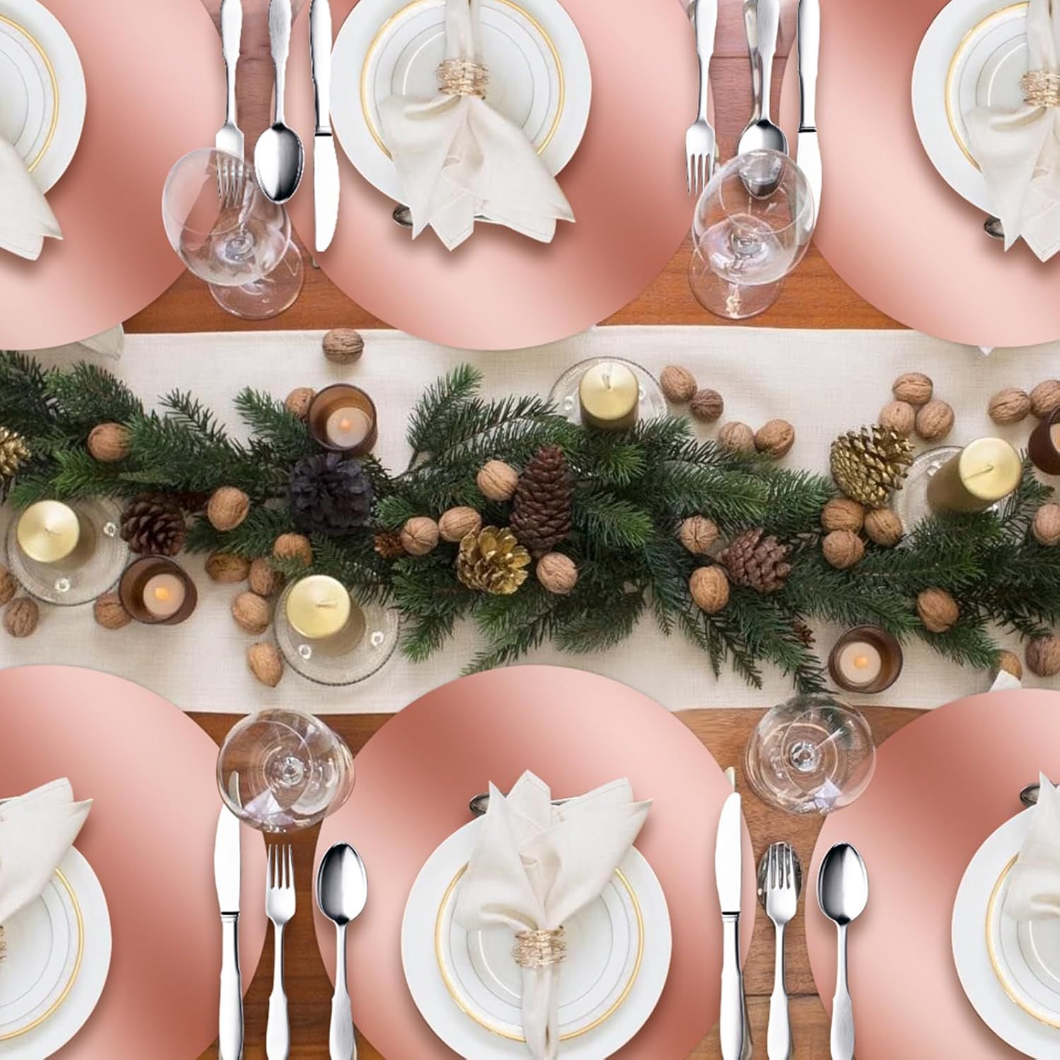 Cross-Border Amazon Disposable Rose Gold Paper Placemats Suitable for Dining Table Kitchen Banquet Wedding Birthday Dinner Decoration