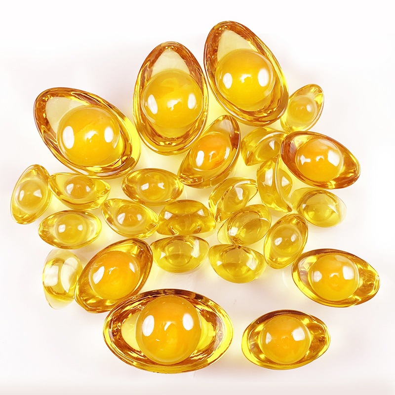 Оптовая продажа китайских цитринов, маленьких слитков, стеклянные украшения, цветные золотые слитки, маленькие декоративные кристальные изделия