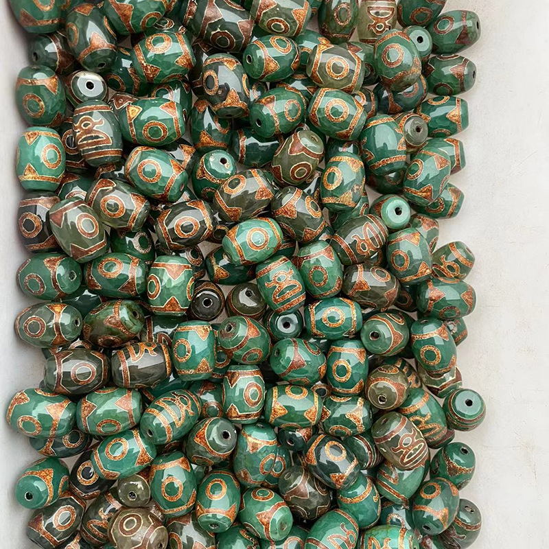 Xizang Tianzhu High-gloss Bright Surface 10✖14mm Three-Eyed God of Wealth Tianzhu Scattered Beads Bodhi Beads Accessories