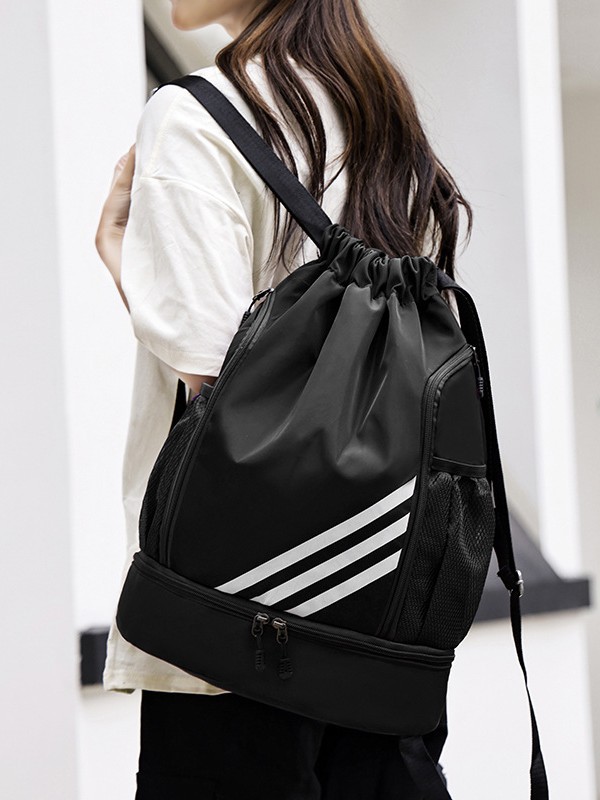 2025 New Popular Style Drawstring Backpack Large Capacity Lightweight Dry and Wet Separation Swimming Travel Basketball Bag