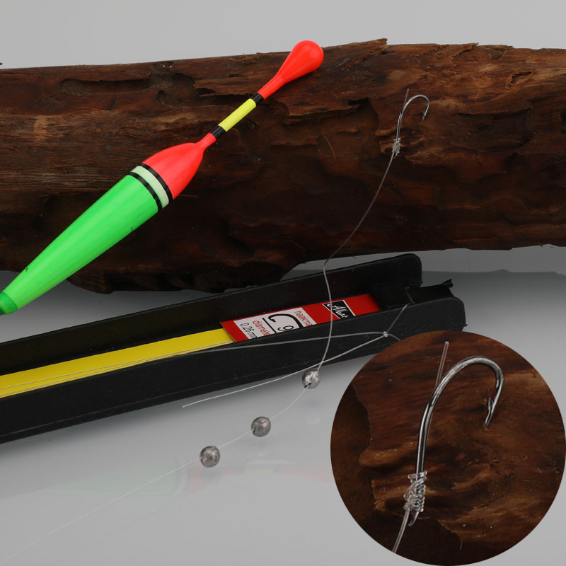 Wooden float set barbed single hook 5#7#9 #3 combination fish float set fishing gear fishing supplies