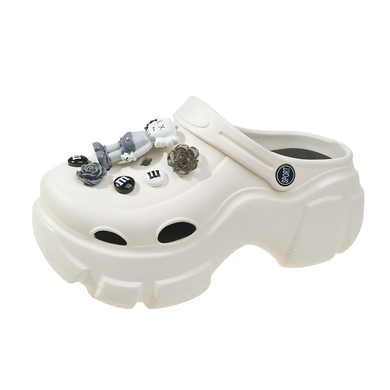 Women's thick-soled hole shoes new heightened non-slip fashion online popular beach sandals for outdoor summer wholesale