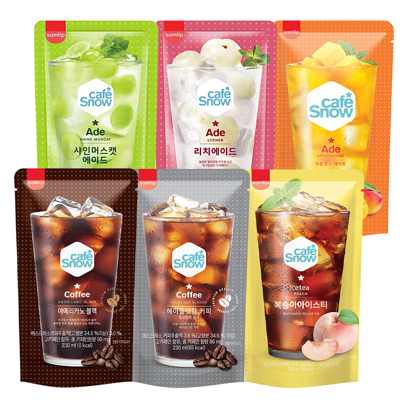 South Korea Imported Samlip Samlip Sweet Hazelnut Flavored Coffee Drink Mango Green Grape Flavored Bagged Drink
